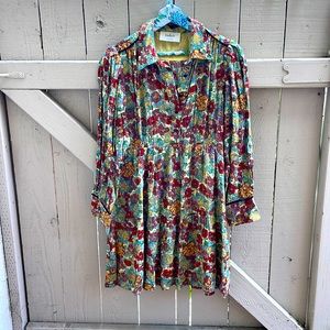 Ba&sh bash dress floral silver lurex 🧵S